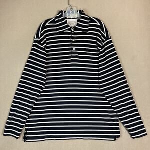 iliac Golf Polo Shirt Mens L Black Striped‎ Long Sleeve Luxury Hybrid Stretch